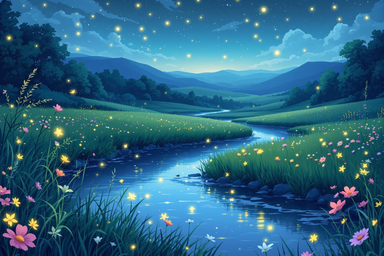 红果作品 - 夏夜的萤火虫